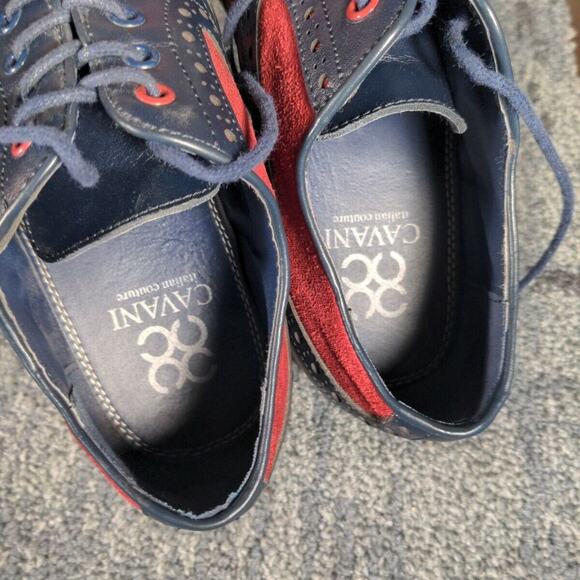 Cavani Men Ethan Brogue Navy Wine Leather Suede Oxford Wing Tip Dress Shoes US 8 - Picture 7 of 11